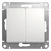 Выключатель 2 кл с/п прох Белый Glossa GSL000165 (20/160)