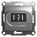 Розетка USB с/п 2 гнезда Алюминий Glossa GSL000332