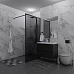 Душевая перегородка GUTEWETTER SHOWER GLASS GK-24(80*0*220см),стекло GRF(тонированное серое)10мм,профиль:BLMT(черный матовый)