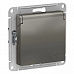 Розетка 1гн с/п с з/к штор. с крыш. IP44 Сталь AtlasDesign ATN000946 (20/160)