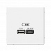 Розетка USB A + тип-C 45W БЕЛЫЙ ArtGallery высокоскоростная зарядка GAL000129