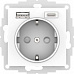 Розетка 1гн с/п с з/к + 2USB (1 порт А+1 порт C ) Белый AtlasDesign ATN000132 (8/48)
