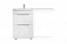Тумба FORTE 120 напольная левая белая, с раковиной KAMILLA 1200*480 