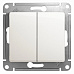Выключатель 2 кл с/п прох Перлам Glossa GSL000665 (20/160)