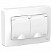 Розетка 2гн с/п с з/к со шторк, с крышкой Blanca Белый  IP44 BLNRS441121 (5/30)